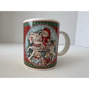 New Vintage 1994 Christmas Bear Mug Teddy Ryland 10oz Stoneware Mug